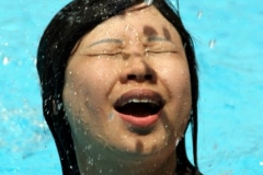 Learning to swim with my vacuum wig